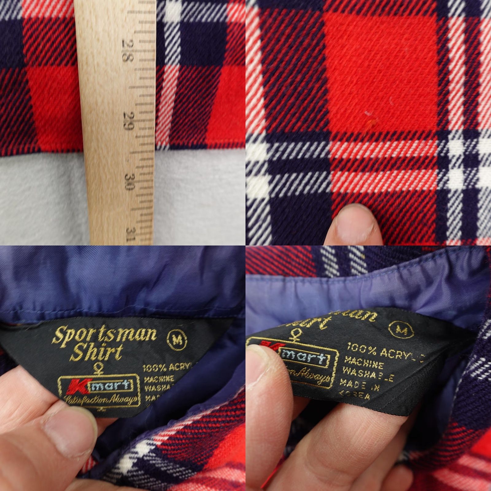 Vintage Vintage Kmart Sportsman Shirt Mens Medium Red Blue Plaid Flannel Workwear 70s ^ Size US M / EU 48-50 / 2 - 8 Thumbnail