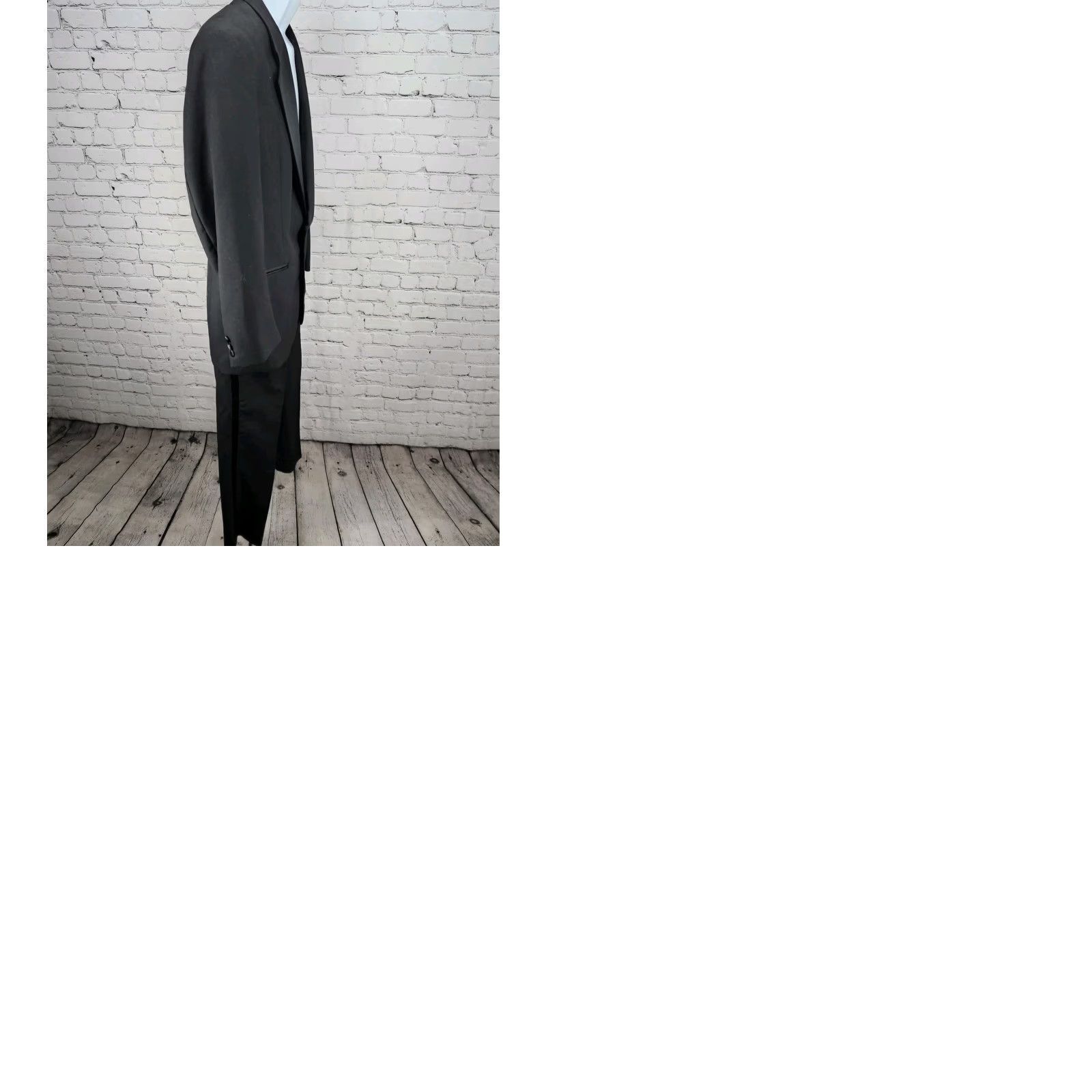 Vintage Doni Barassi Black Notch 1 Button Tuxedo Full Suit 2 Piece Set 38R/30R Men's Formal Wedding Party/Cocktail Classic Size 38R - 11 Thumbnail