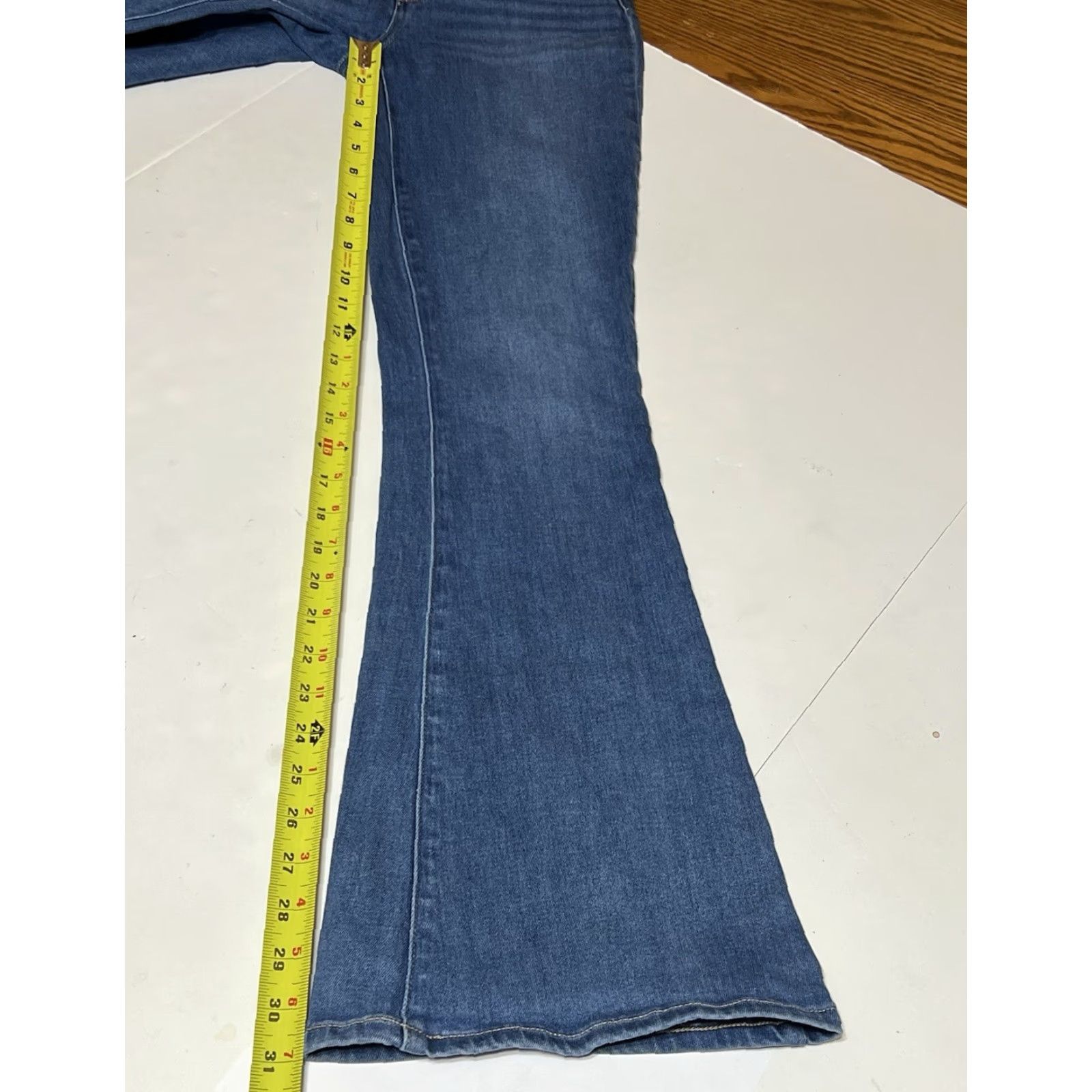 Paige Paige Jeans Womens 28x31 Blue High Rise Flared Denim Med Wash Boho Canyon Bell Size 28" / US 6 / IT 42 - 5 Thumbnail