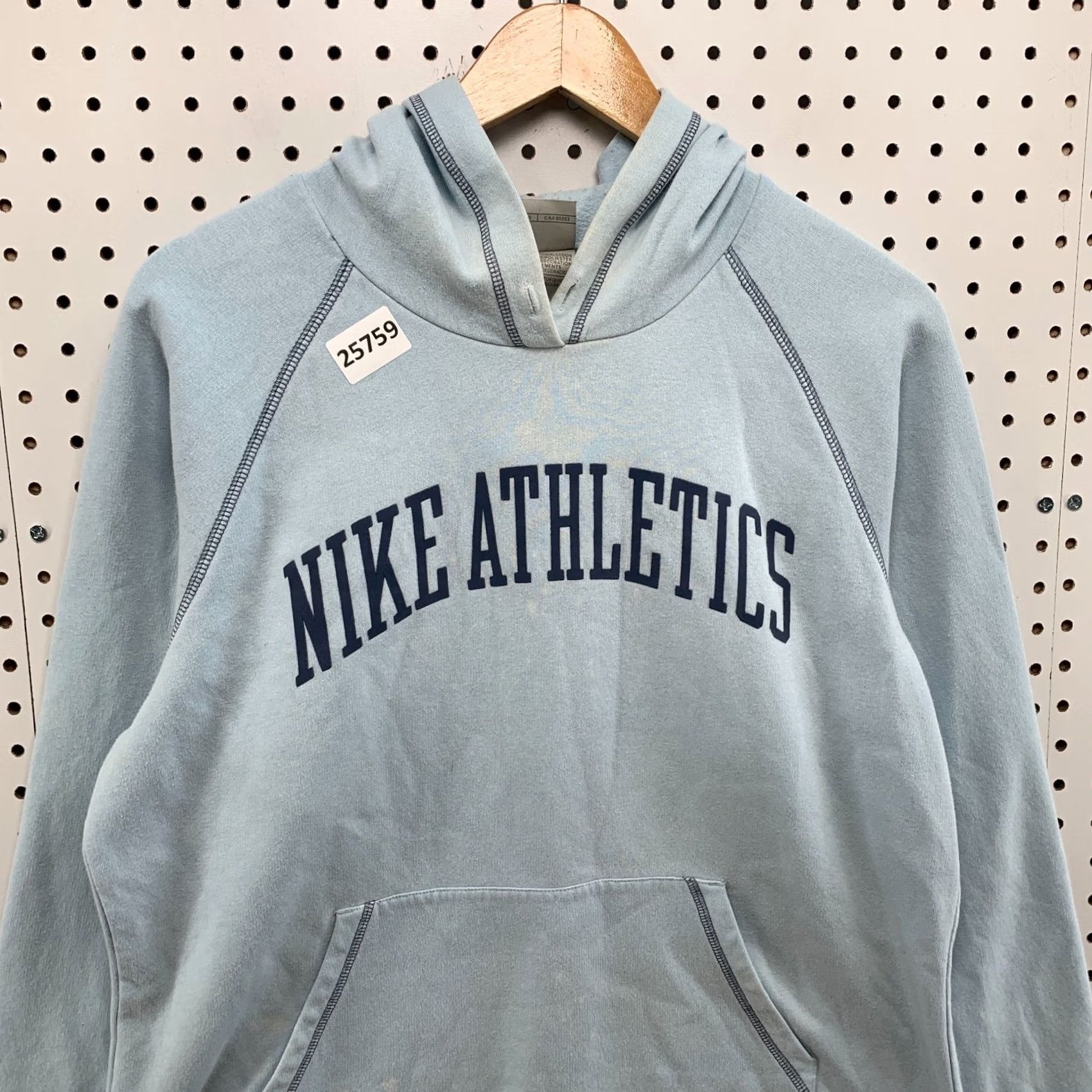 Nike VINTAGE Nike Athletics Hooded Sweatshirt Blue Women’s XL Pullover Y2K Size XL / US 12-14 / IT 48-50 - 6 Thumbnail