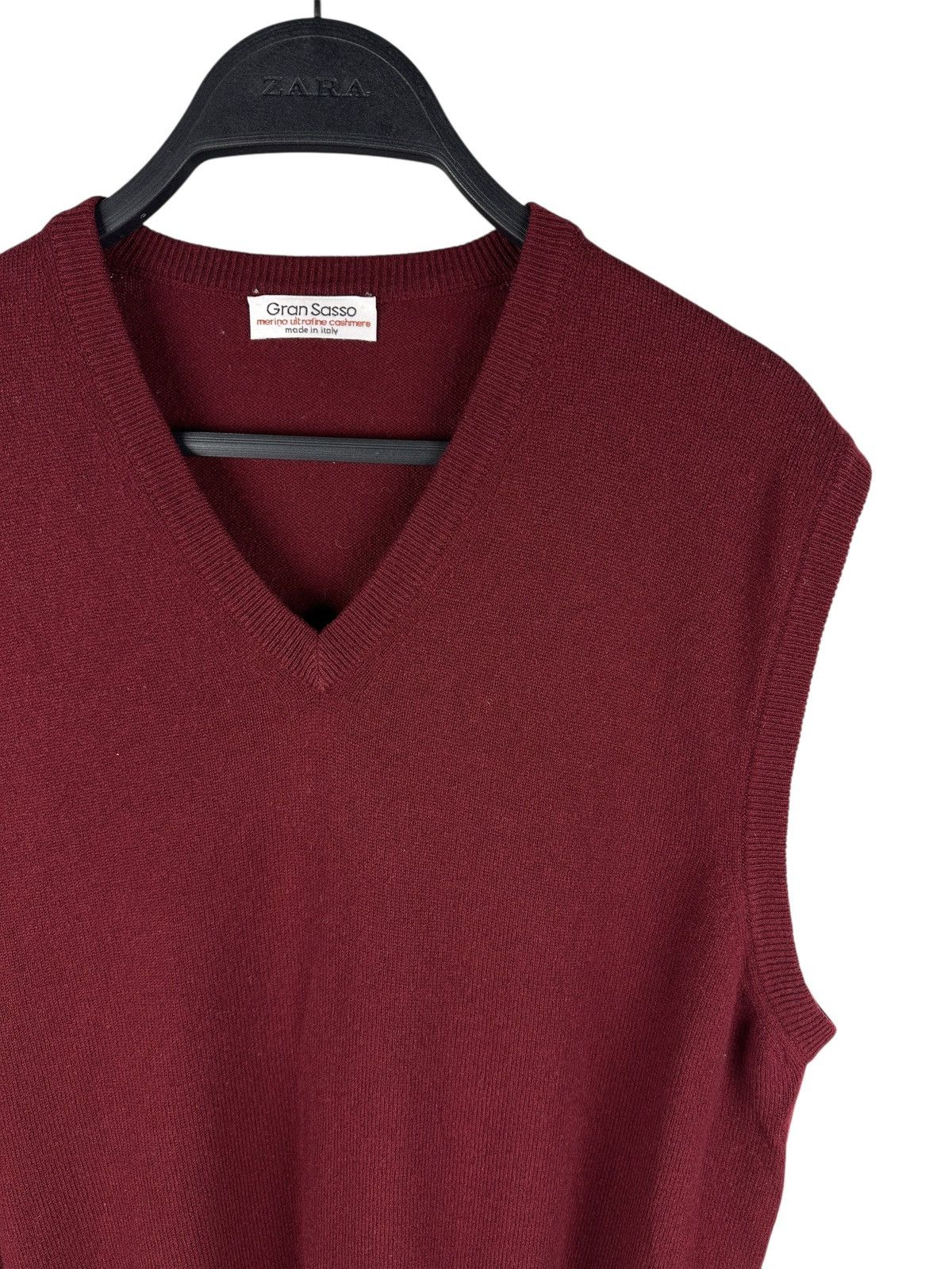 Gran Sasso Vintage Gran Sasso Merino Ultrafine Cashmere Vest V-Neck Size US M / EU 48-50 / 2 - 3 Thumbnail