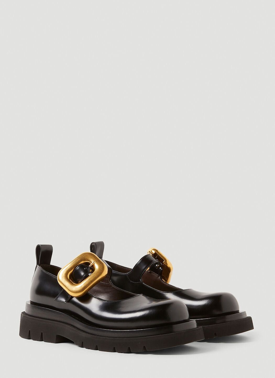 Bottega Veneta o1n1vont1225 Lug Mary Jane Shoes in Black Size US 10 / IT 40 - 2 Thumbnail