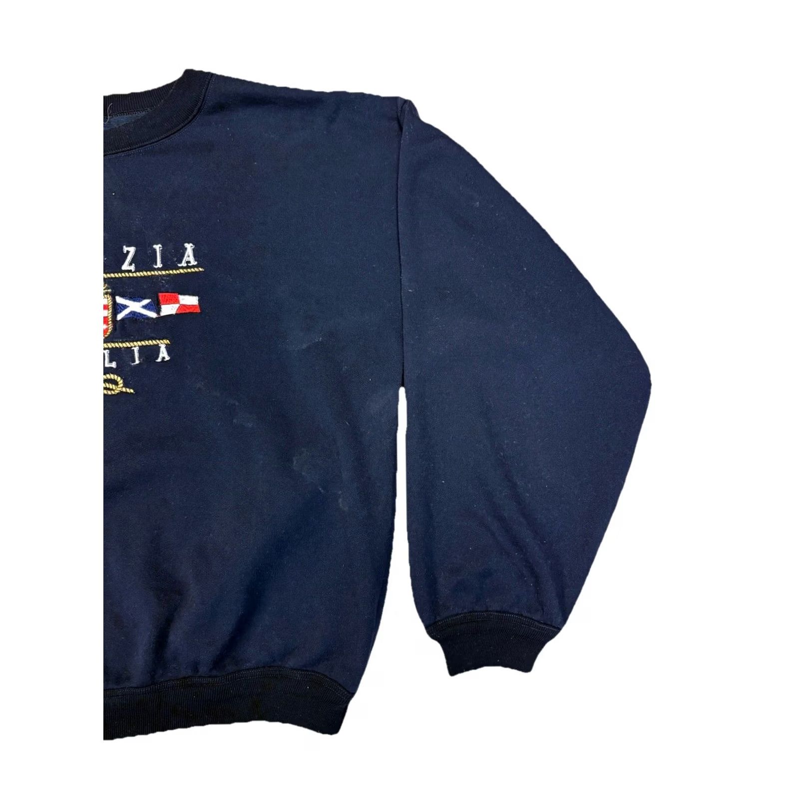 Vintage VINTAGE Venezia Italia Embroidered Crewneck Sweatshirt Navy Blue XXL Men Pullover 80s 90s Italian City Art Embroidered Size US XXL / EU 58 / 5 - 4 Thumbnail
