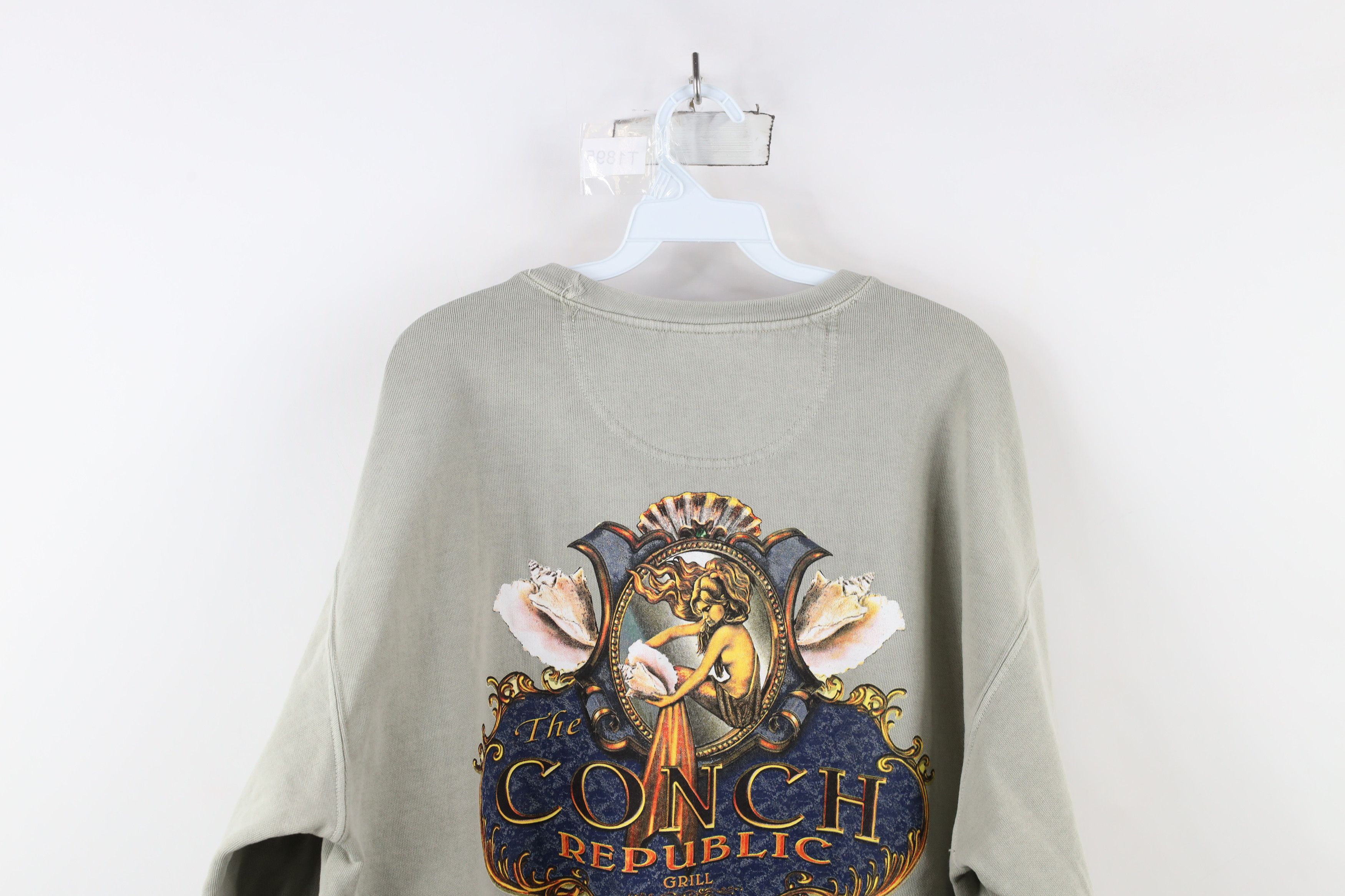 Vintage Vintage 90s The Conch Grill and Raw Bar Sweatshirt Green Size US XL / EU 56 / 4 - 11 Thumbnail