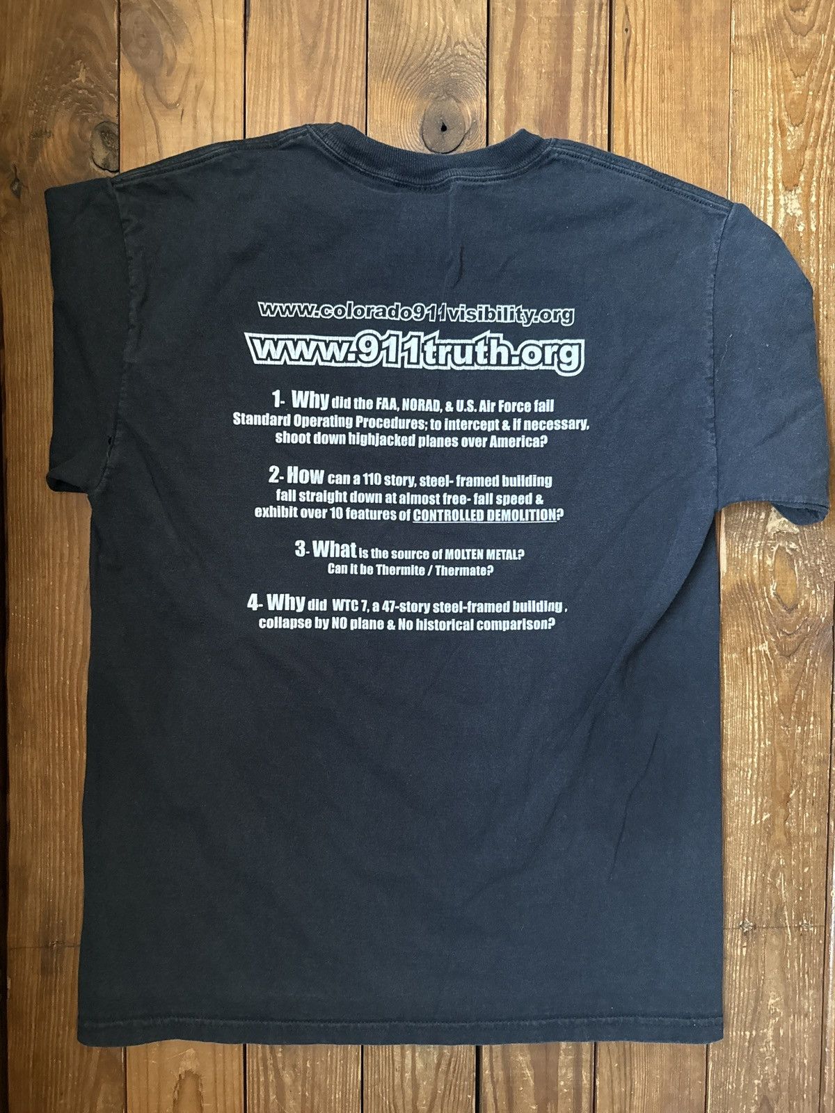 Vintage Vintage Y2K 9/11 Got Truth Black Tee Shirt Size US M / EU 48-50 / 2 - 3 Thumbnail