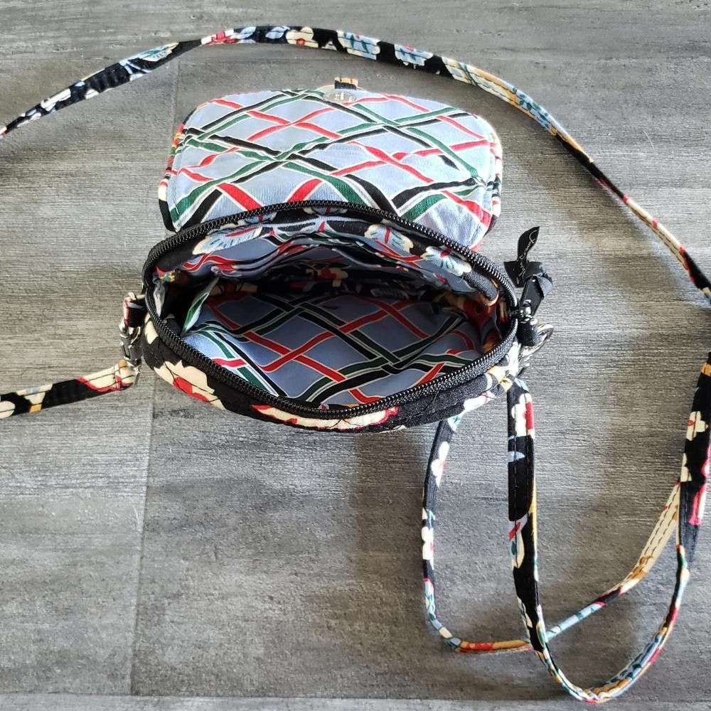 Designer Black Red Tropical Vera Bradley Mini Crossbody Size ONE SIZE - 3 Thumbnail