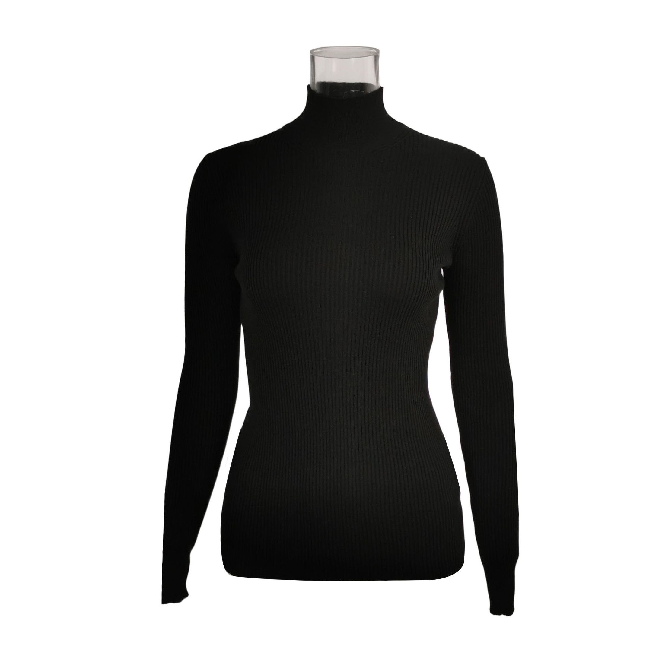 Prada Prada Black Cotton High Neck Knit Sweater 0089 Size S / US 4 / IT 40 - 1 Thumbnail