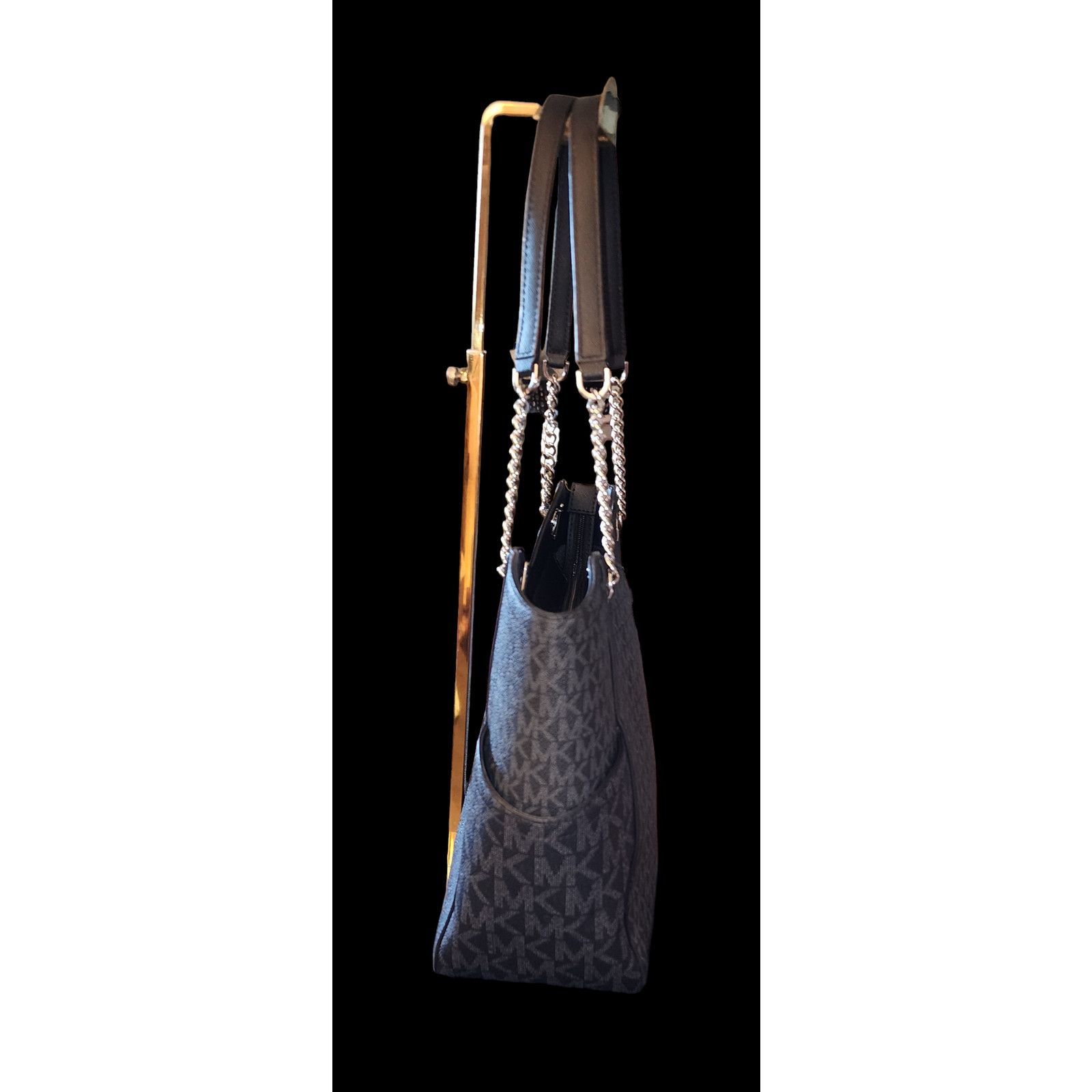 Michael Kors Michael Kors Jet Set Large Logo Shoulder Bag dark gray black Size ONE SIZE - 9 Thumbnail