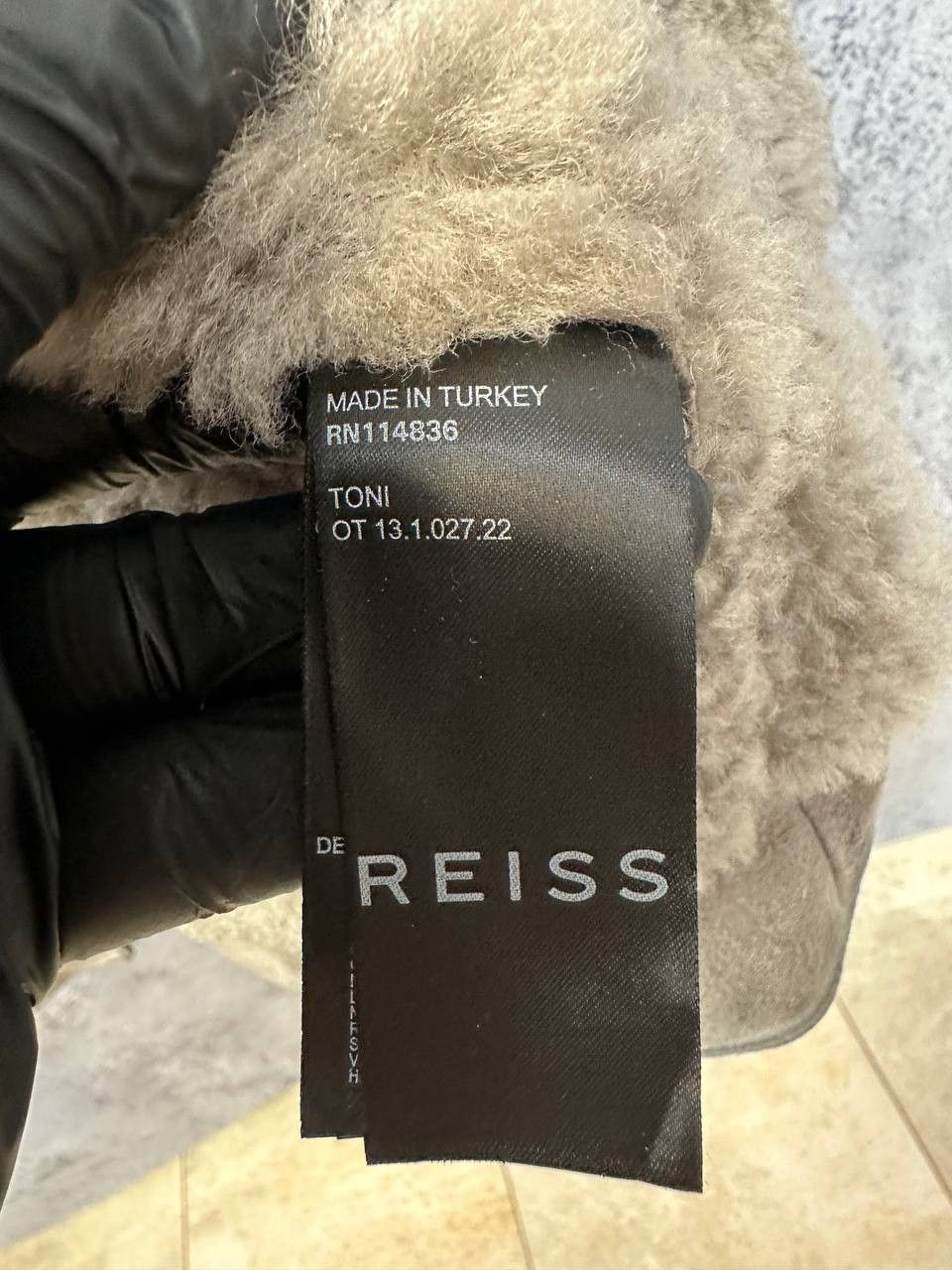 Reiss REISS Shearling Bomber Jacket Toni Grey Sheepskin Size US L / EU 52-54 / 3 - 14 Thumbnail