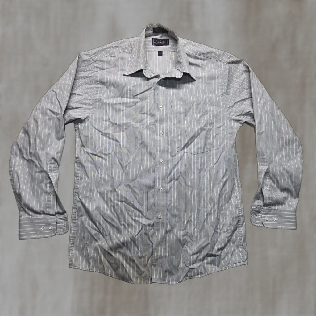 Arrow VINTAGE Arrow Gray Striped Button-Up Shirt Long Sleeve Adult Mens Size 15.5 32/33 Size US M / EU 48-50 / 2 - 1 Thumbnail