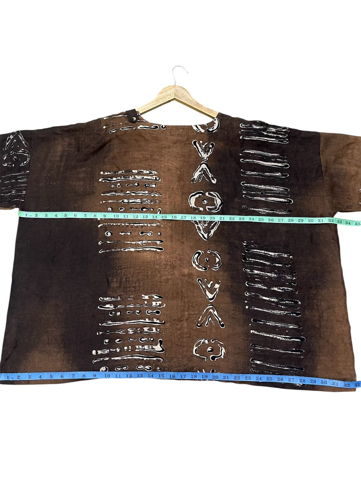 Vintage Vintage Eskandar Aboriginal Print Boat Neck 100%Line Tunic Size US XXL / EU 58 / 5 - 12 Thumbnail