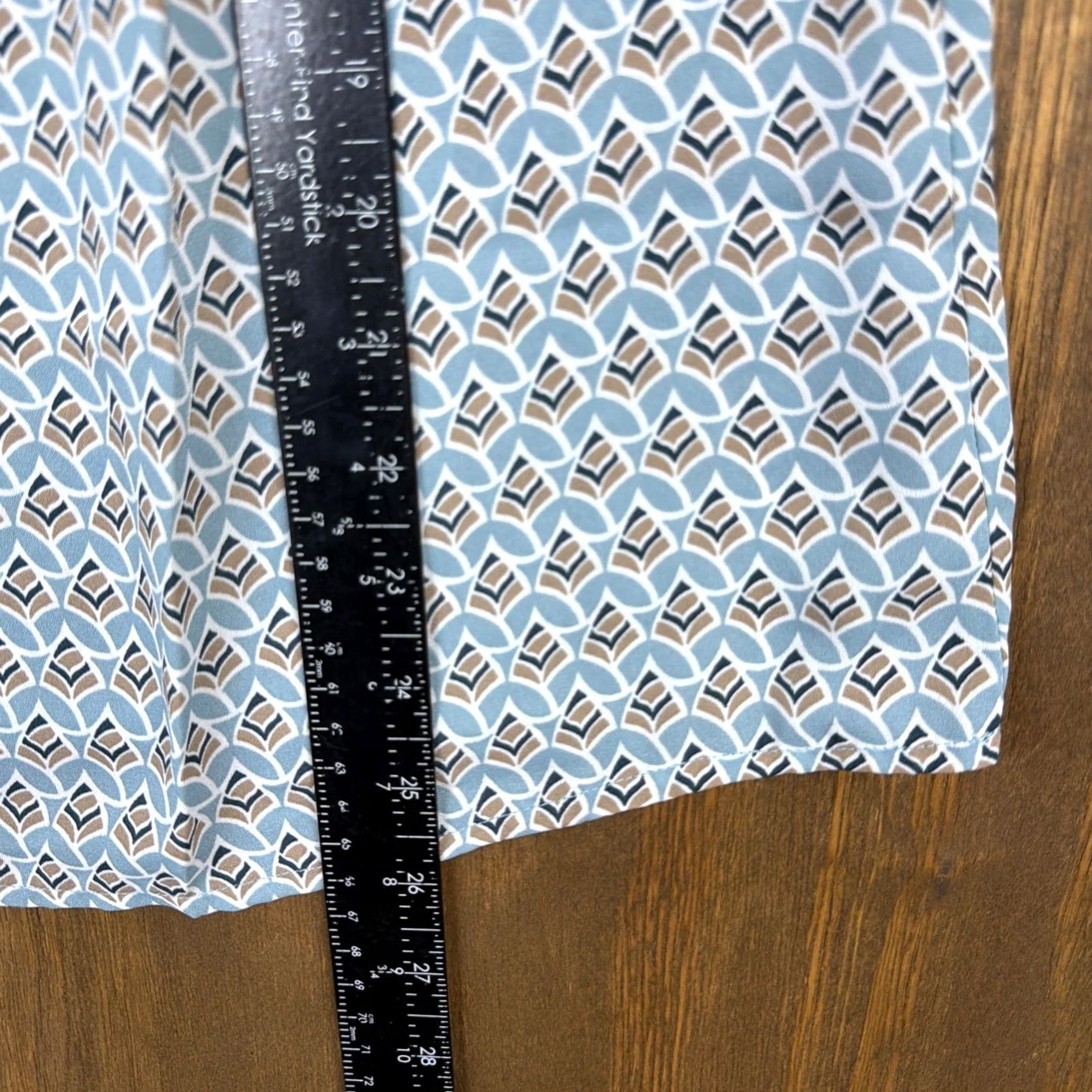 Loft VINTAGE LOFT Outlet Womens Blouse Blue Brown Geometric Pleated Scoop Neck Sleeveless M Size M / US 6-8 / IT 42-44 - 7 Thumbnail