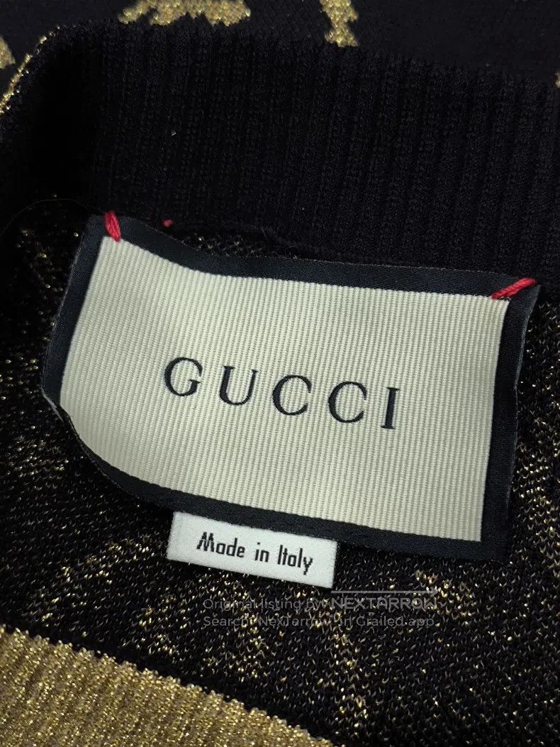 Gucci Gucci SizeXS Black and gold double G old flower knitted ski Size 42" / US 20 - 4 Thumbnail
