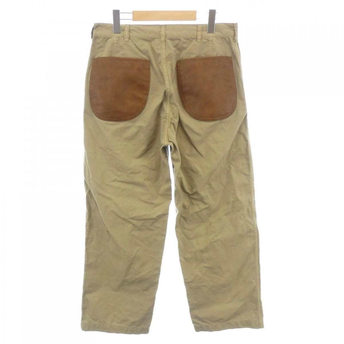 Comme des Garcons Homme Cropped Pants Straight Cut Plain Zipper Nylon Beige Size US 32 / EU 48 - 2 Thumbnail