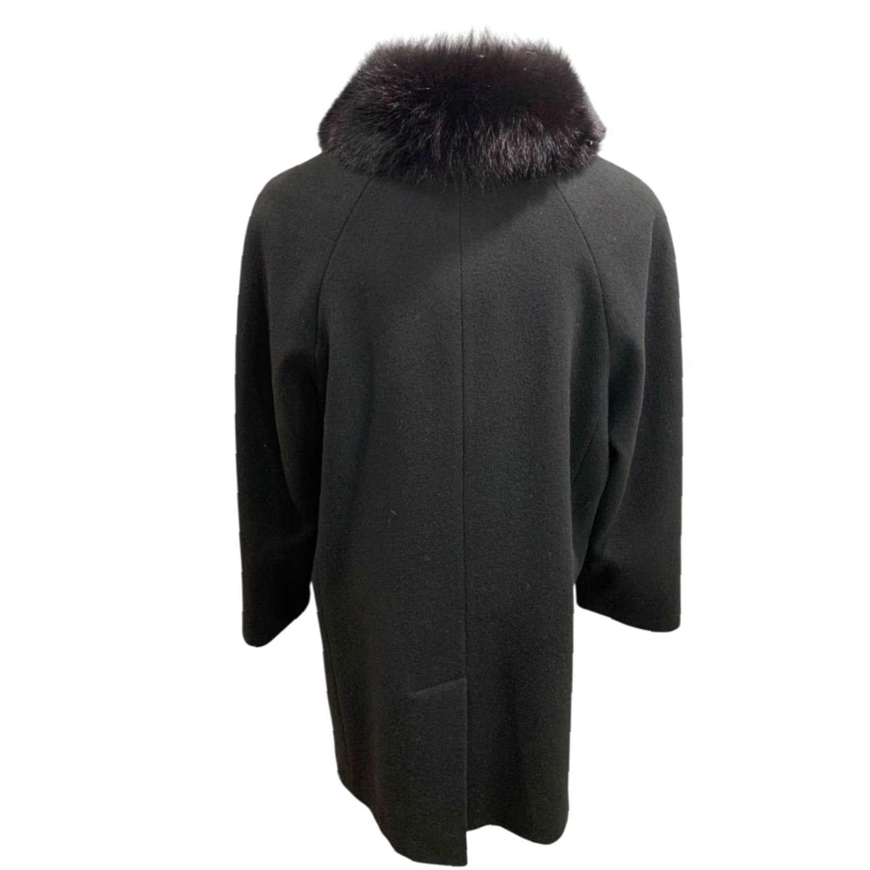 Vintage VINTAGE Forecaster Coat Wool Blend Overcoat Black Size 10 Womens Faux Fur Collar 35" Back Collar to Hem Size L / US 10 / IT 46 - 5 Thumbnail