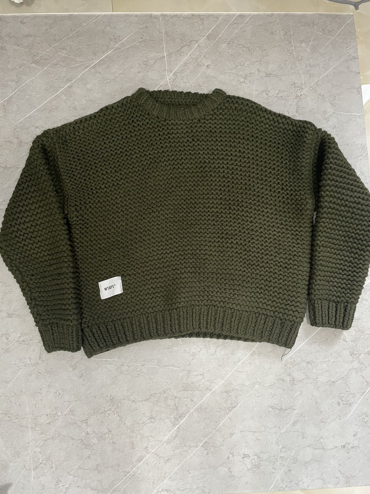 image of Wtaps Heavyweight Sweater in Green, Men's (Size Medium)