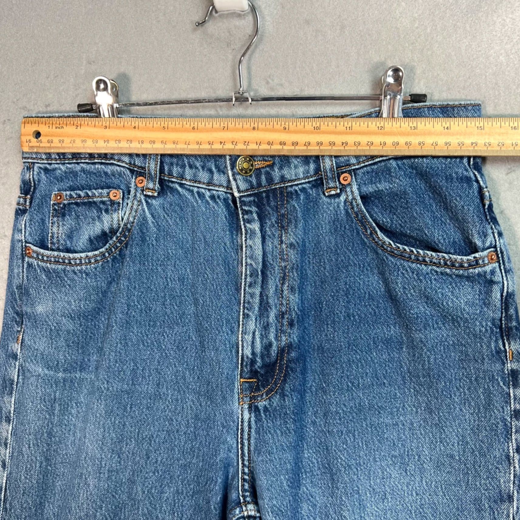 Zara Zara Jeans 90s Full-Length Frayed Hem Straight Leg Denim Womens Size 8 Size 30" / US 8 / IT 44 - 5 Thumbnail