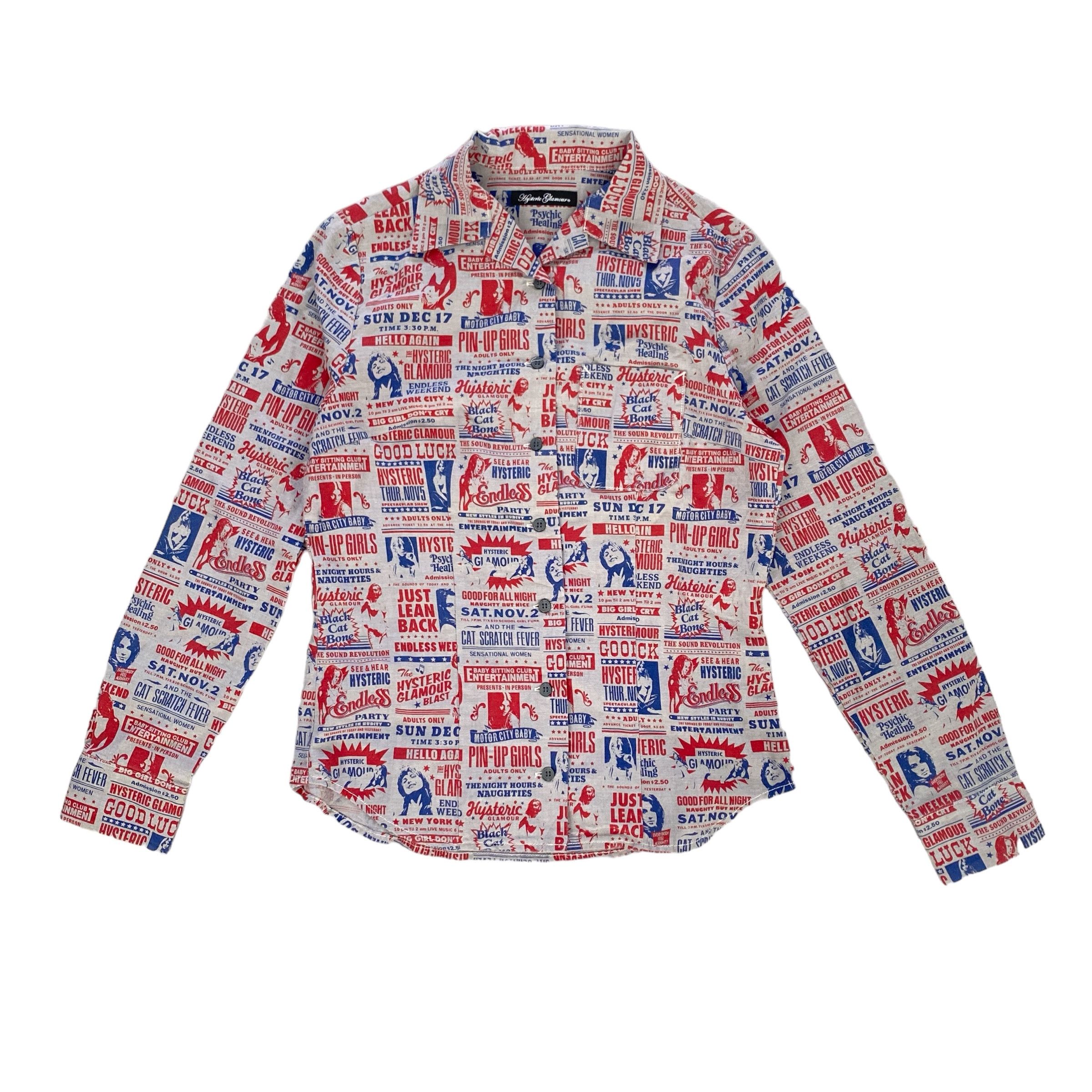 Hysteric Glamour × Japanese Brand Hysteric Glamour Pin Up Girls Magazine Full Print Shirts Size M / US 6-8 / IT 42-44 - 1 Thumbnail