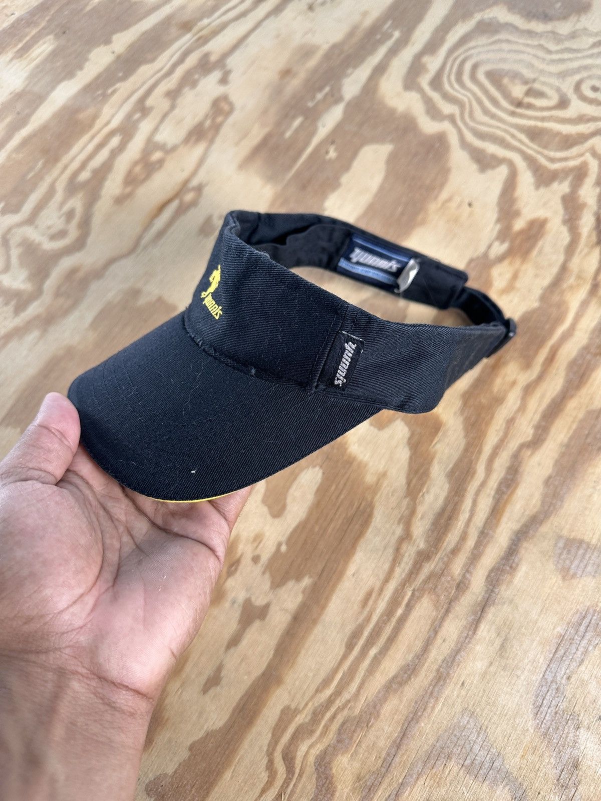 Designer Black/ Yellow Yunnis Adjustable Visor Hat Cap Size ONE SIZE - 7 Thumbnail