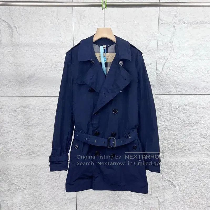 Burberry Burberry Women's Dark Blue Cotton Trench Coat. Size S / US 4 / IT 40 - 1 Thumbnail