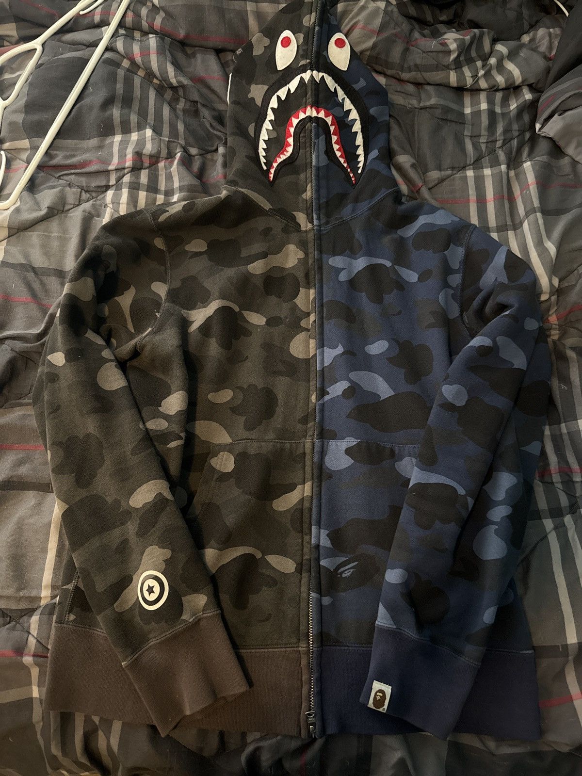 Bape Bape color camo separate Shark full zip hoodie Black/Blue Size US L / EU 52-54 / 3 - 1 Thumbnail