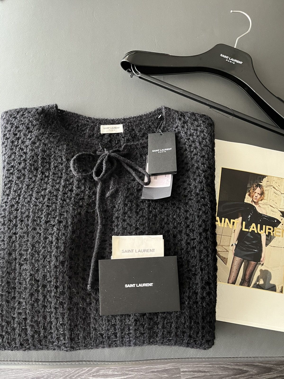 Saint Laurent Paris Saint Laurent Super Runway Laced Crochet Distressed Sweater Size US XL / EU 56 / 4 - 11 Thumbnail
