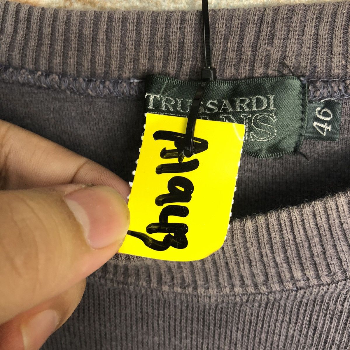 Trussardi Vintage Trussardi Jeans big logo Dark Blue Sweatshirt #A1943 Size US L / EU 52-54 / 3 - 10 Thumbnail