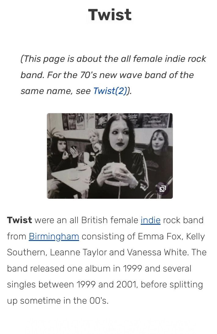 Band Tees Vintage 90s TWIST british female indie/grunge rock band Size US L / EU 52-54 / 3 - 6 Thumbnail