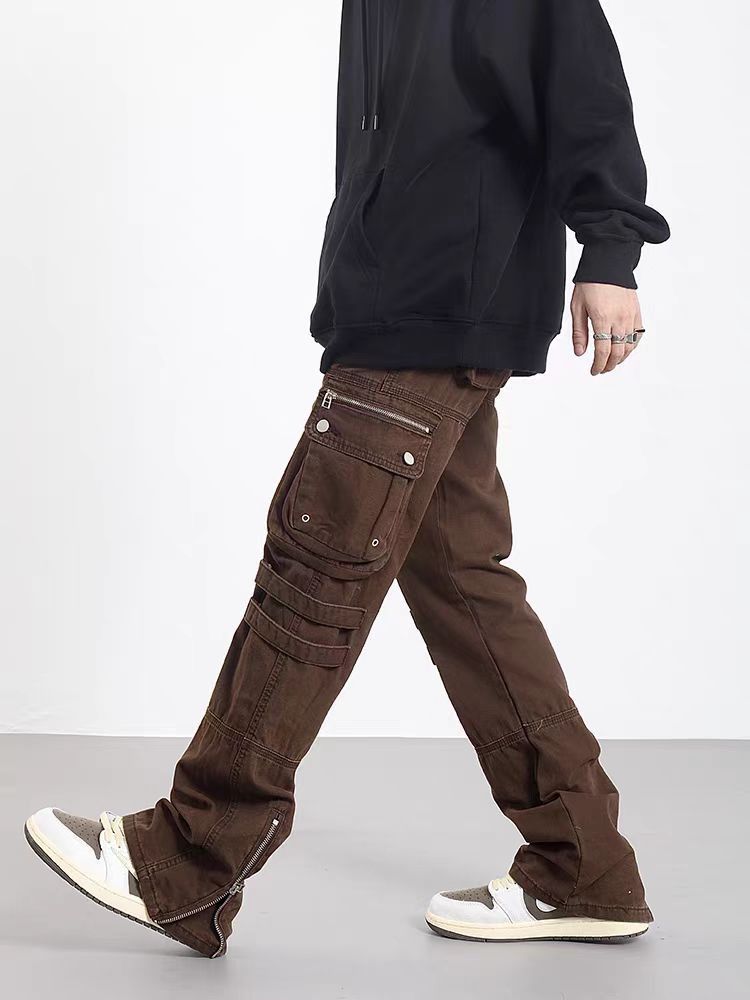 Japanese Brand × Vintage Vintage brown wide leg baggy work pants Size US 31 - 2 Thumbnail