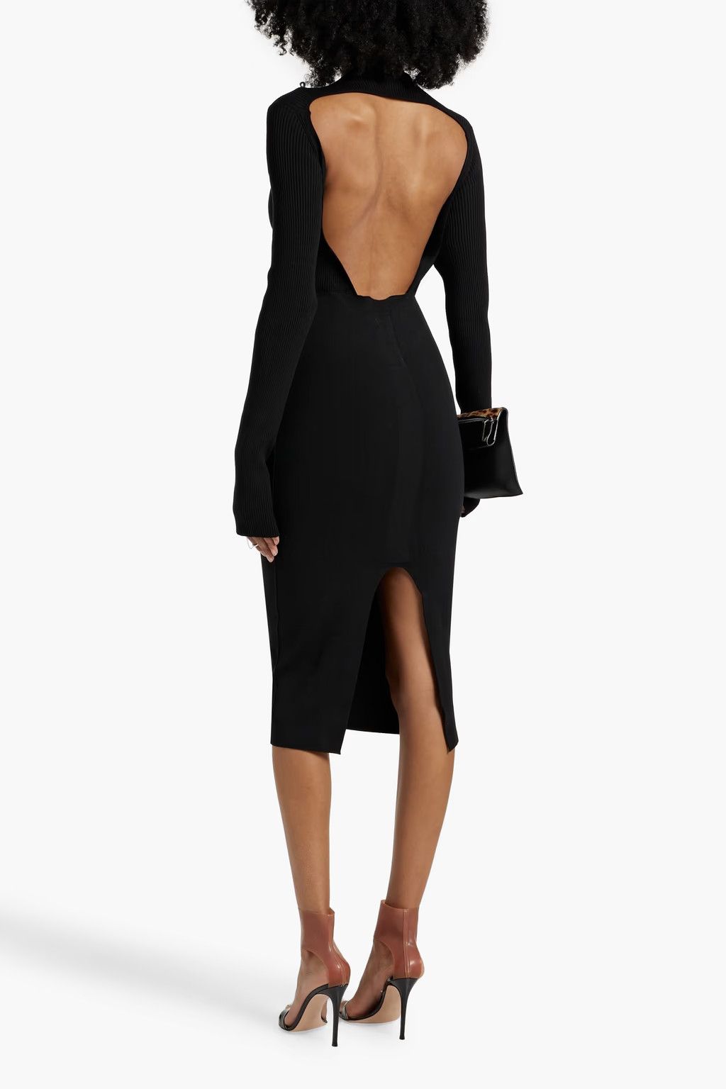 Rick Owens o1y0126 Midi Dress in Black Size XL / US 12-14 / IT 48-50 - 3 Thumbnail