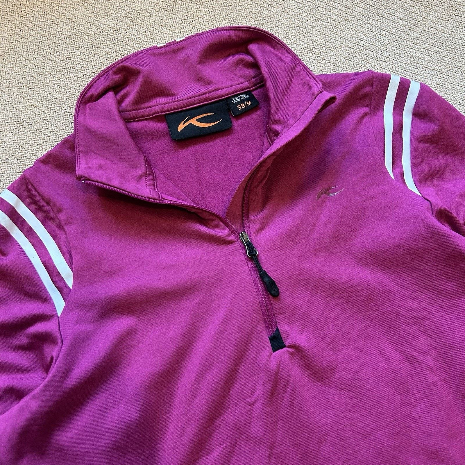 KJUS Quarter Zip Athletic Performance Hot Pink Track Jacket Size M / US 6-8 / IT 42-44 - 2 Thumbnail
