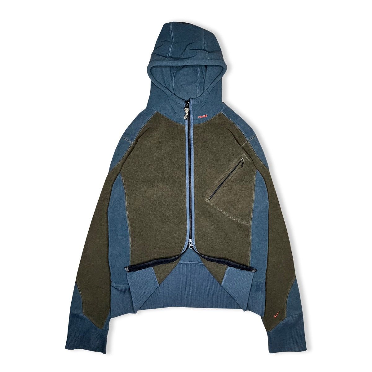 Nike 2001 Nike Technical Panelled Double Zip Hooded Fleece Size US S / EU 44-46 / 1 - 1 Thumbnail