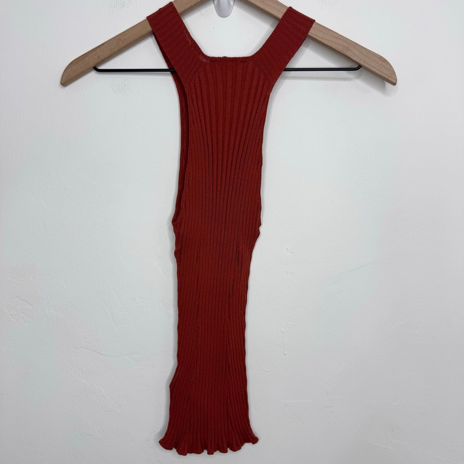 Ted Baker Ted Baker London Feoniix Knitted Halterneck Top Dark Red Rib Size S / US 4 / IT 40 - 7 Thumbnail