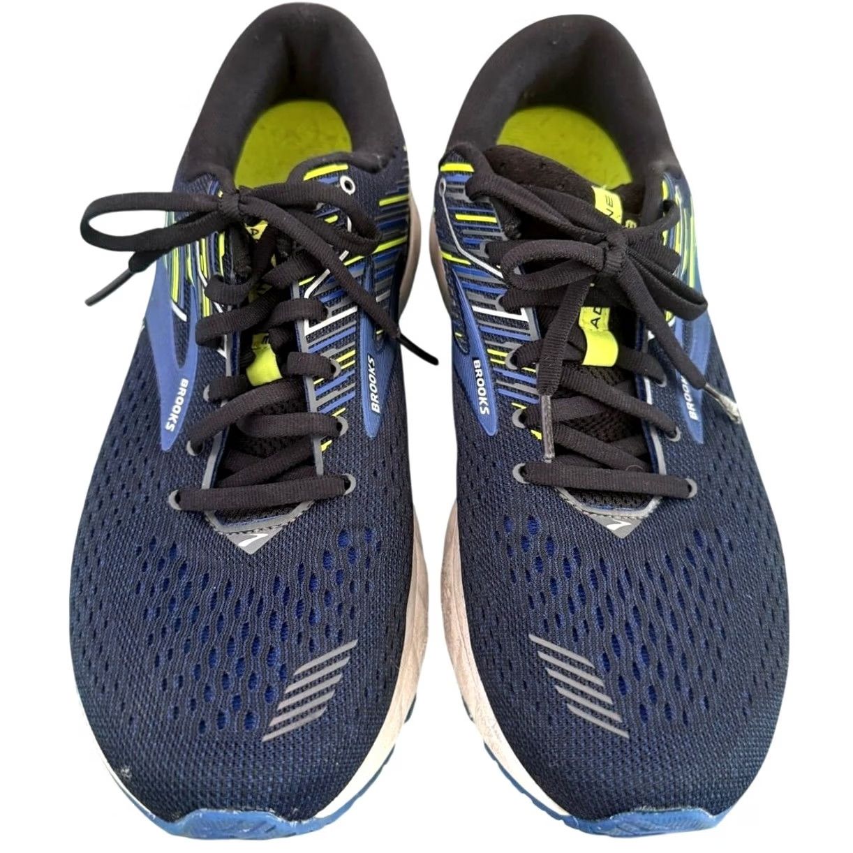 Brooks Brooks Adrenaline 19 Navy Blue/Neon Green Lace Up Running Shoes Sneakers - Size 10 Mens Size US 10 / EU 43 - 2 Thumbnail