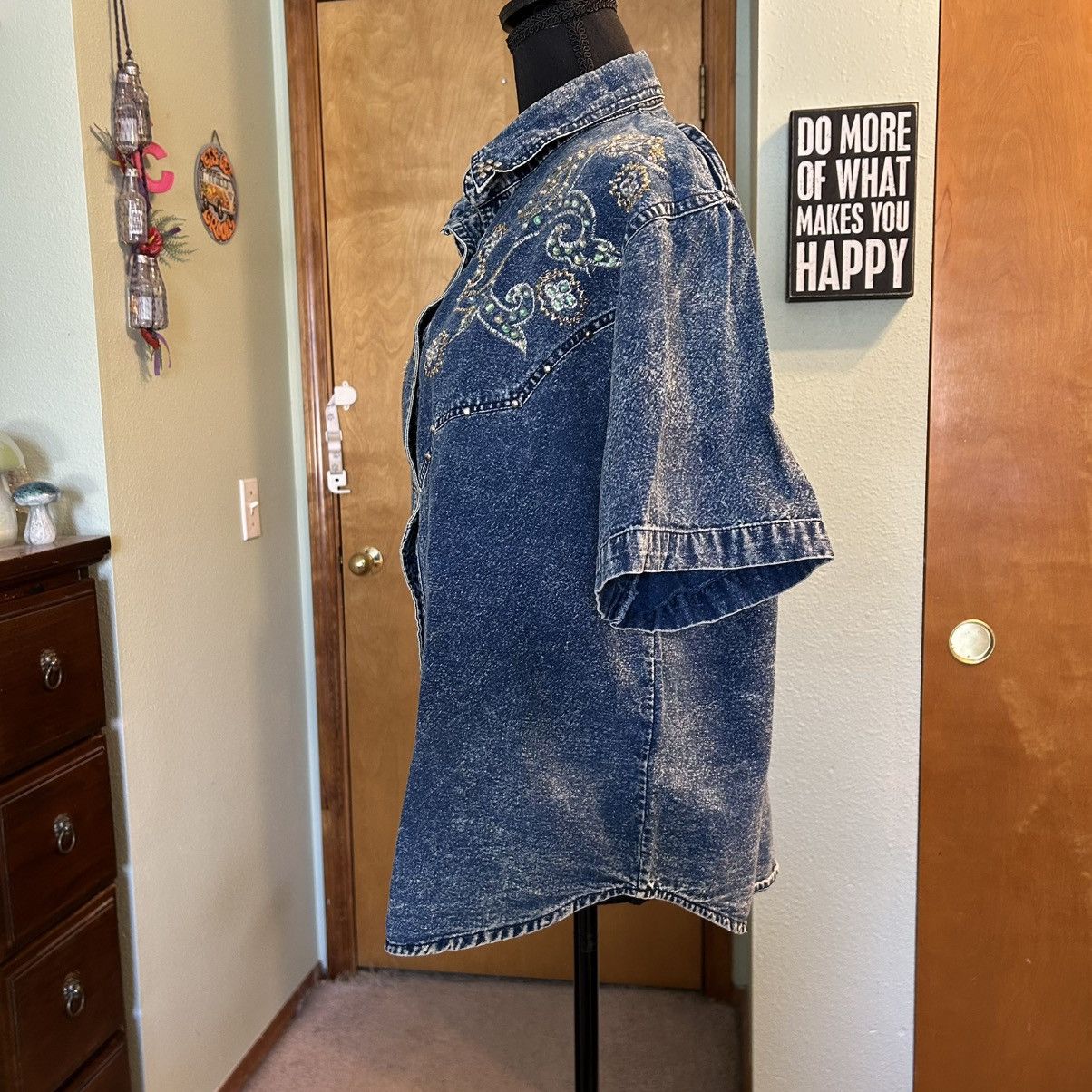 Other Vintage denim acid washed SS button down embroidered top S Size S / US 4 / IT 40 - 4 Thumbnail