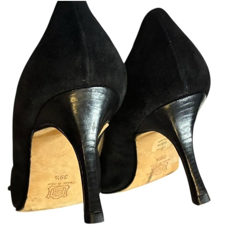 Gianni Valentino Gianni Milanesi Black Suede Pointed Pumps EU 39.5 Italy Size US 9 / IT 39 - 7 Thumbnail