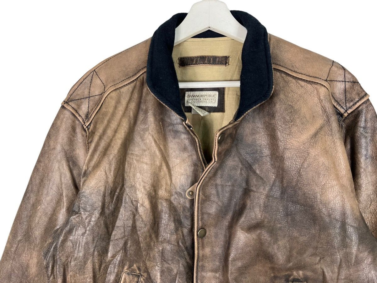 Banana Republic 🔥 1980s BANANA REPUBLIC TRAVEL SAFARI DYED LEATHER JACKET Size US L / EU 52-54 / 3 - 4 Thumbnail
