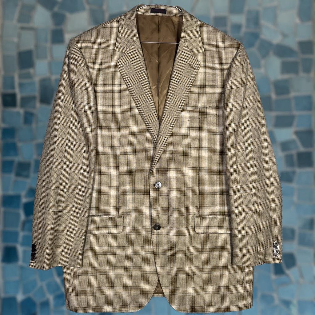 Vintage Byron Sport Coat Mens 44L IT 56 Glen Houndstooth Luca Di Marco Blazer Balmoral Business Casual Outerwear Size 44R - 1 Thumbnail