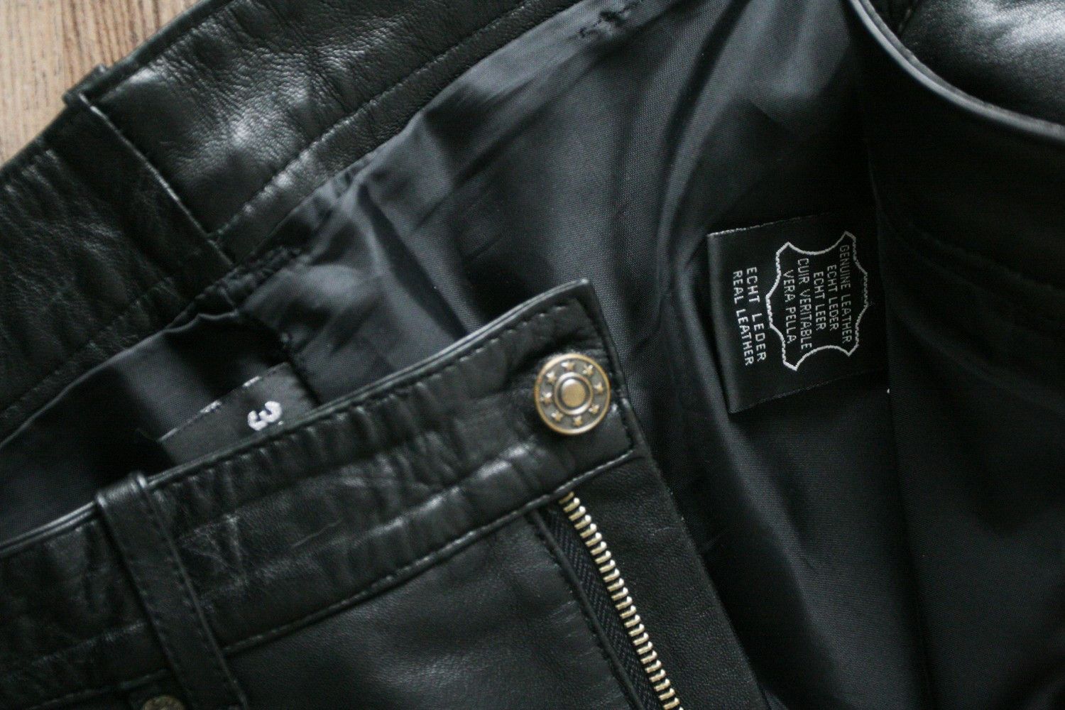 Genuine Leather Vintage Black Leather Pants Straight Rock Avant Garde 33 Size US 33 - 7 Thumbnail