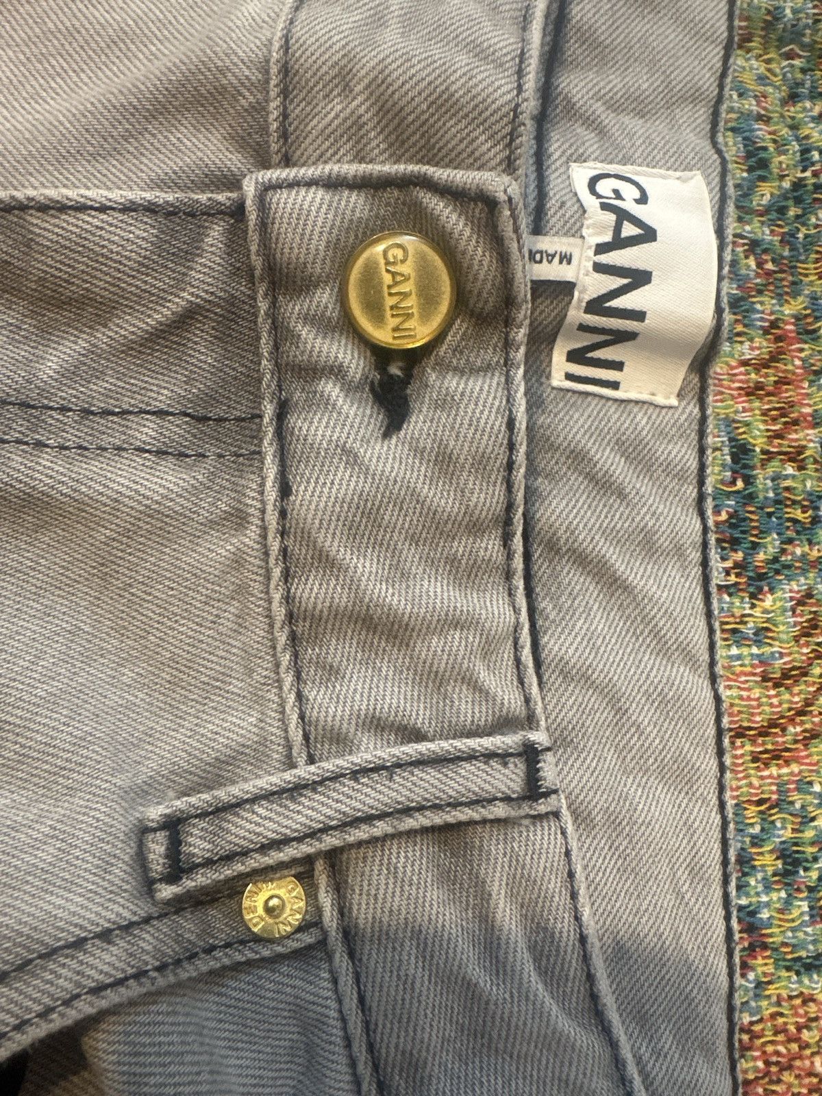 Ganni GANNI Gray Future Denim Wide Jeans Size 34" / US 12 / IT 48 - 6 Thumbnail