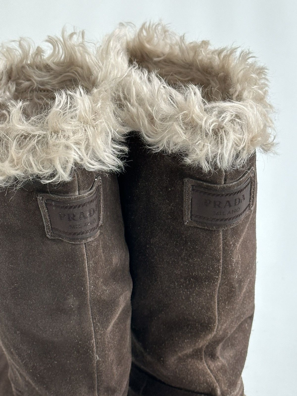 Prada *sz40* PRADA Shearling Chunky Snow Boots Vintage winter logo Size US 10 / IT 40 - 8 Thumbnail