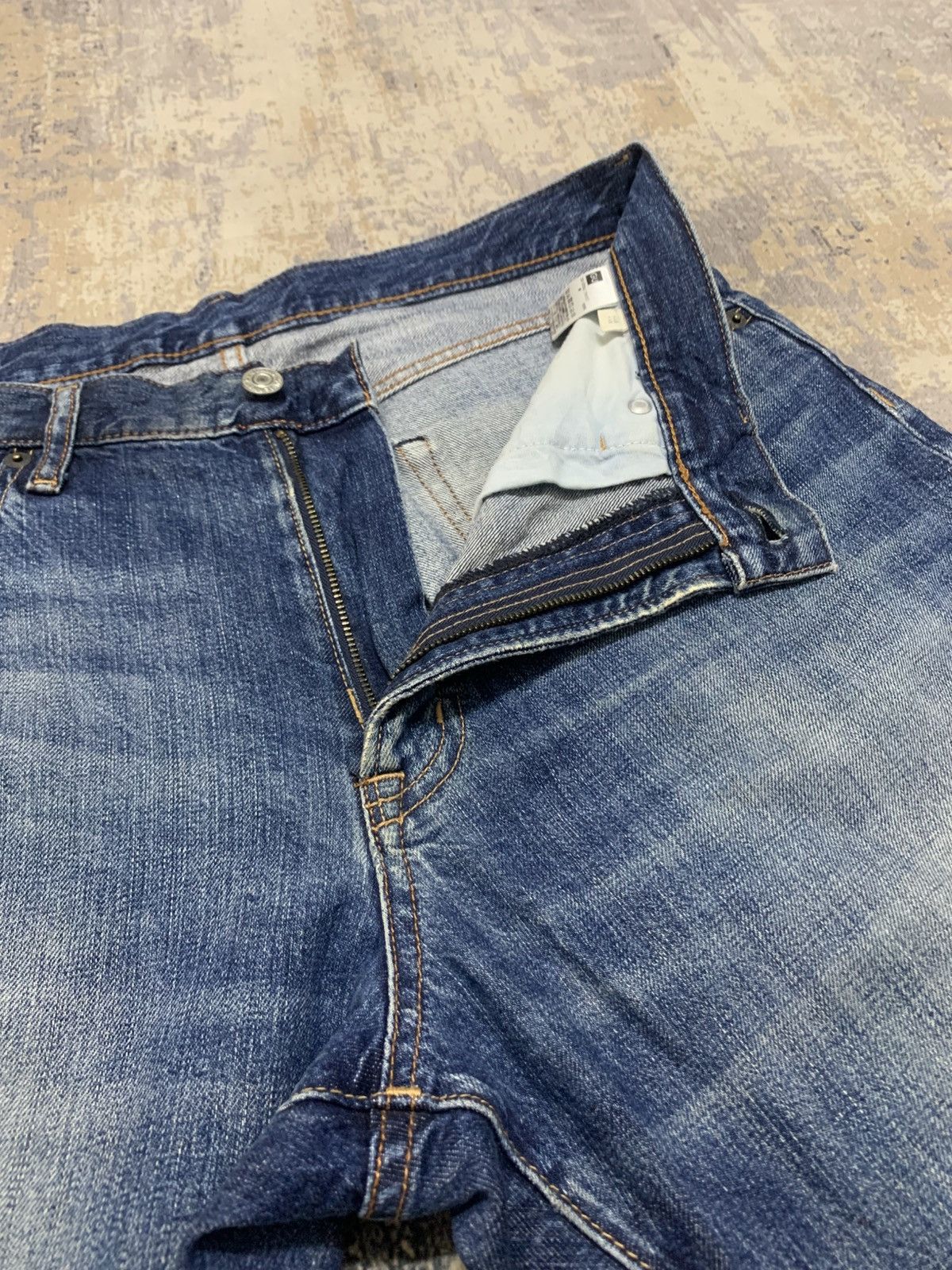 Japanese Brand GU Archive Style Distressed Japanese Denim Straight Jeans Size US 34 / EU 50 - 7 Thumbnail