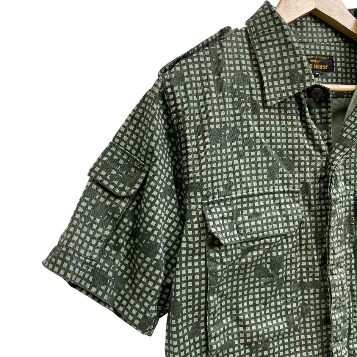 Vintage Japanese Brand Dog House Military Shirt Button Up