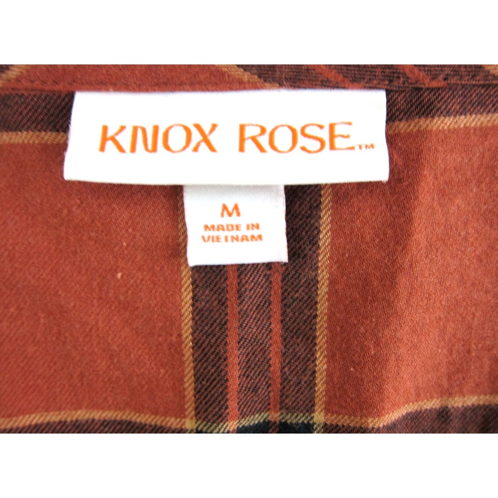 Vintage Knox Rose Orange Black Plaid Flannel V-Neck Long Sleeve Pocket Smock Dress M Size M / US 6-8 / IT 42-44 - 3 Thumbnail