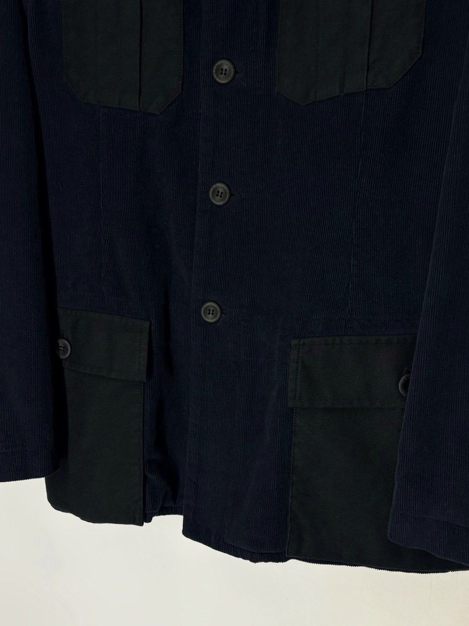 hannes roether Hannes Roether Navy Blue Corduroy Jacket With Black Pockets Size US M / EU 48-50 / 2 - 5 Thumbnail