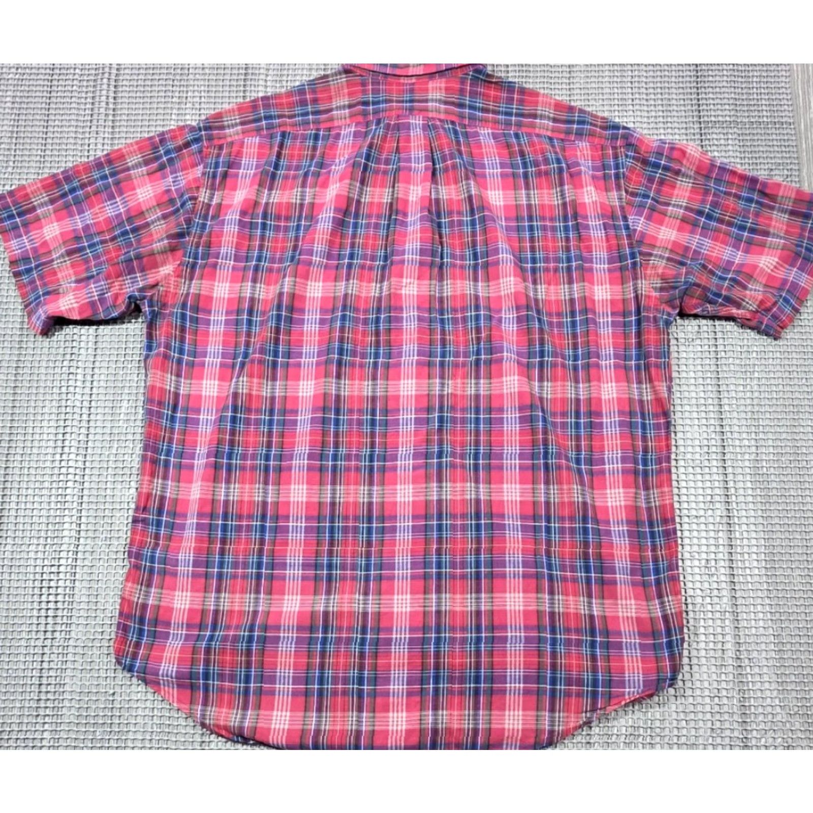 Polo Ralph Lauren VTG Ralph Lauren Polo Blake Button-Up Short Sleeve Men L Madras Red Plaid Shirt Size US L / EU 52-54 / 3 - 6 Thumbnail
