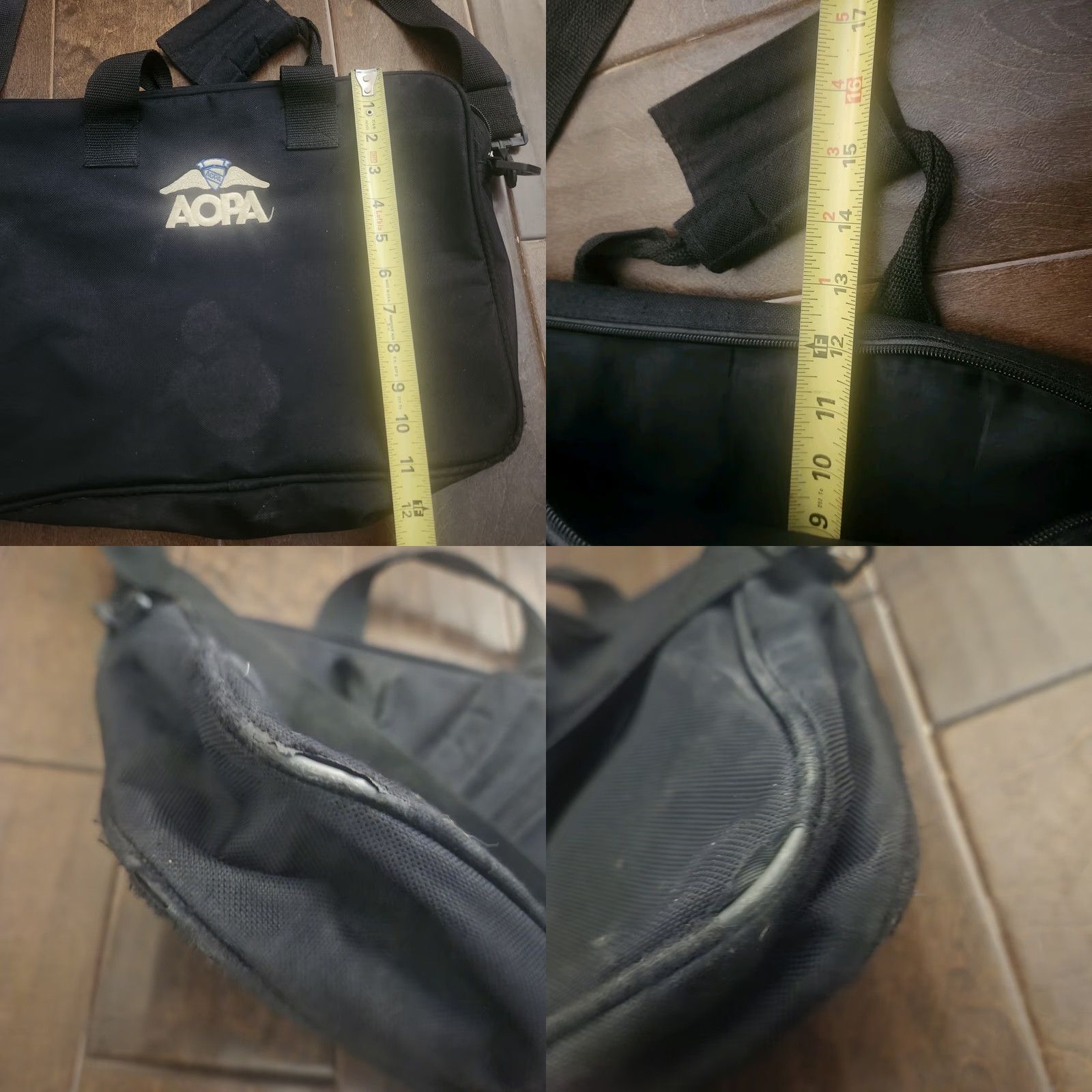 Vintage VINTAGE AOPA Messenger Bag Brown Canvas 15 in x 11 in Zip Closure Mens Medium Size ONE SIZE - 9 Thumbnail