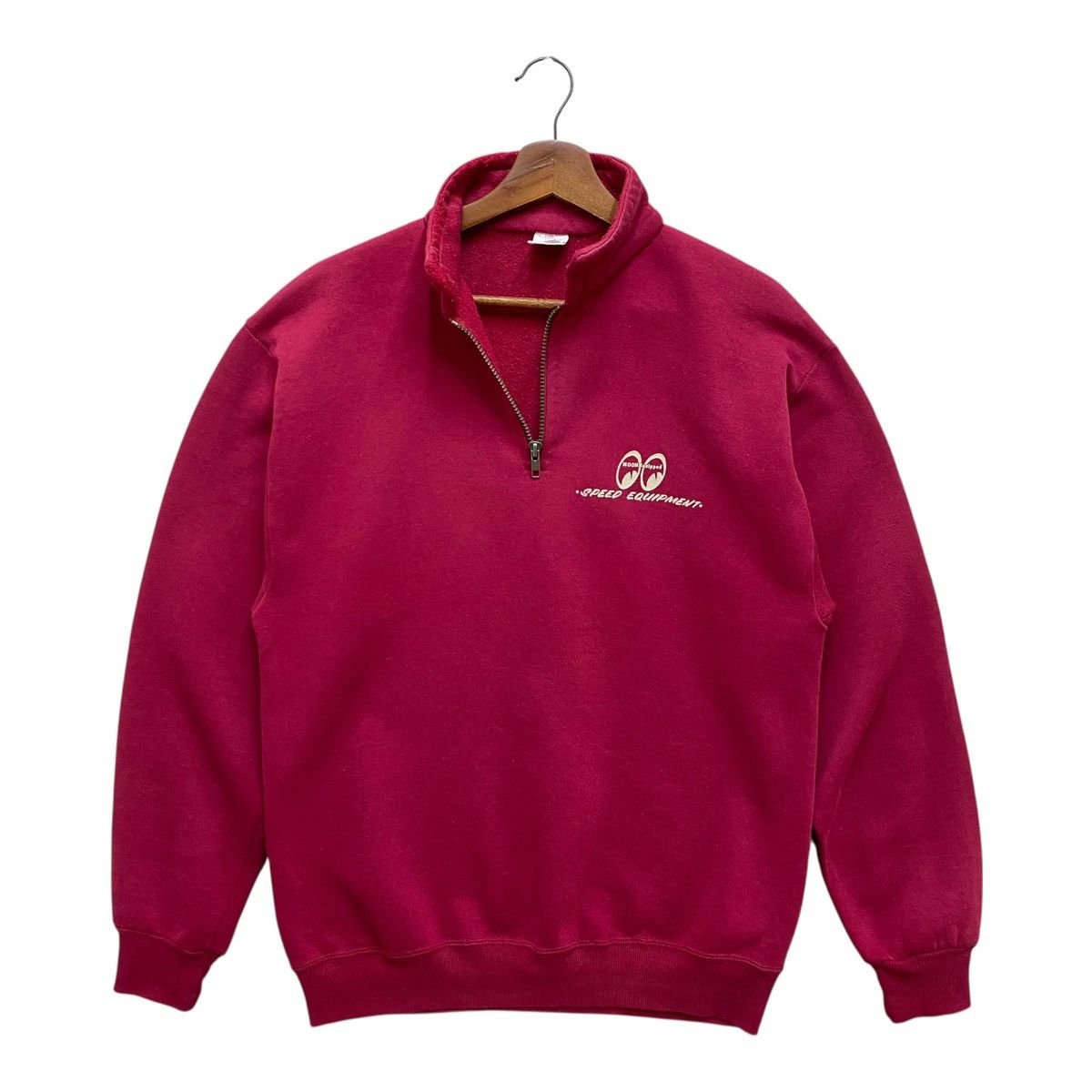 Jerzees Vintage 90s Jerzees Half Zip Sweatshirt Moon Equipped Racing Size US M / EU 48-50 / 2 - 1 Thumbnail
