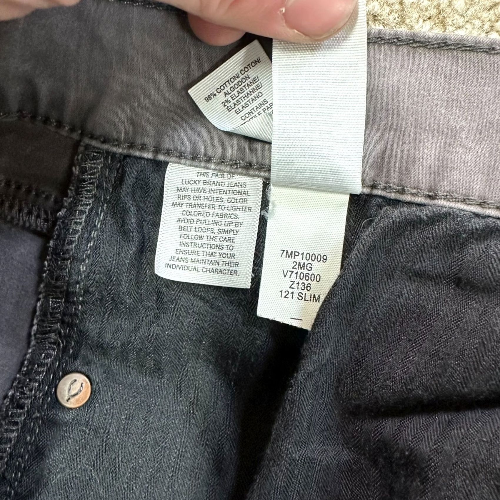 Lucky Brand Lucky Brand Jeans 121 Slim 34x30 Gray Denim Straight Men Size US 34 / EU 50 - 7 Thumbnail