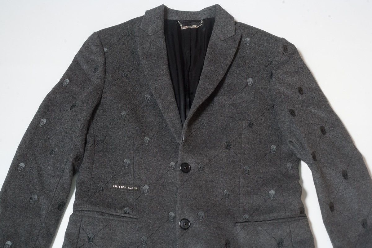 Philipp Plein PHILIPP PLEIN Monogram Embossed Skull Wool Coat Size US L / EU 52-54 / 3 - 2 Thumbnail